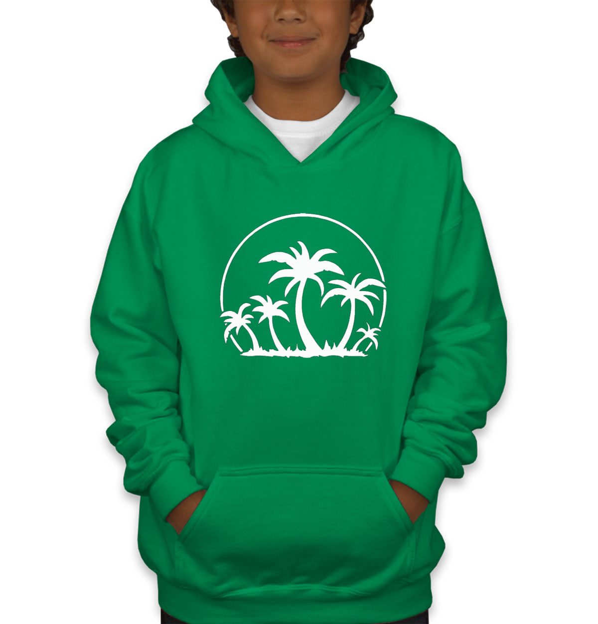 Palm Trees And Sunset Youth Hoodie