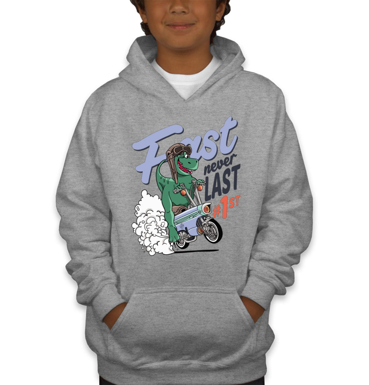 Fast Dinosaur Never Last #1 Youth Hoodie