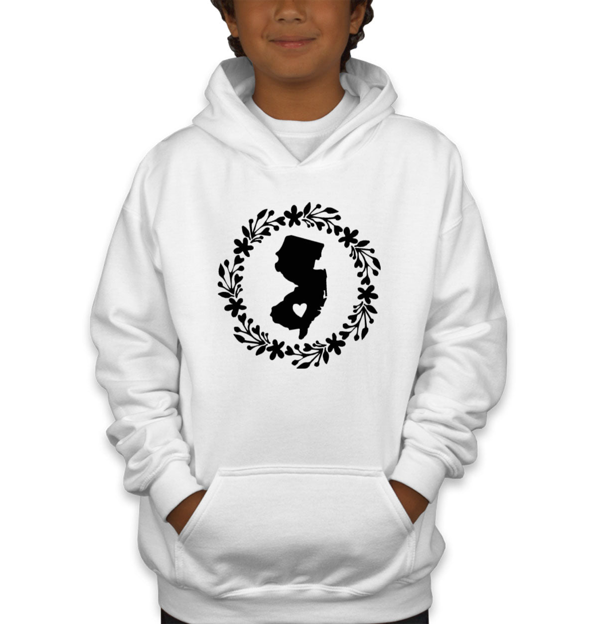 New Jersey NJ Heart Youth Hoodie