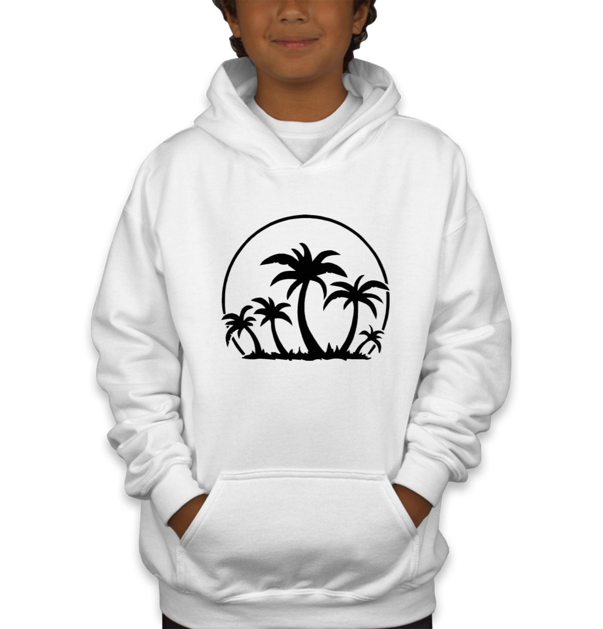 Palm Trees And Sunset Youth Hoodie